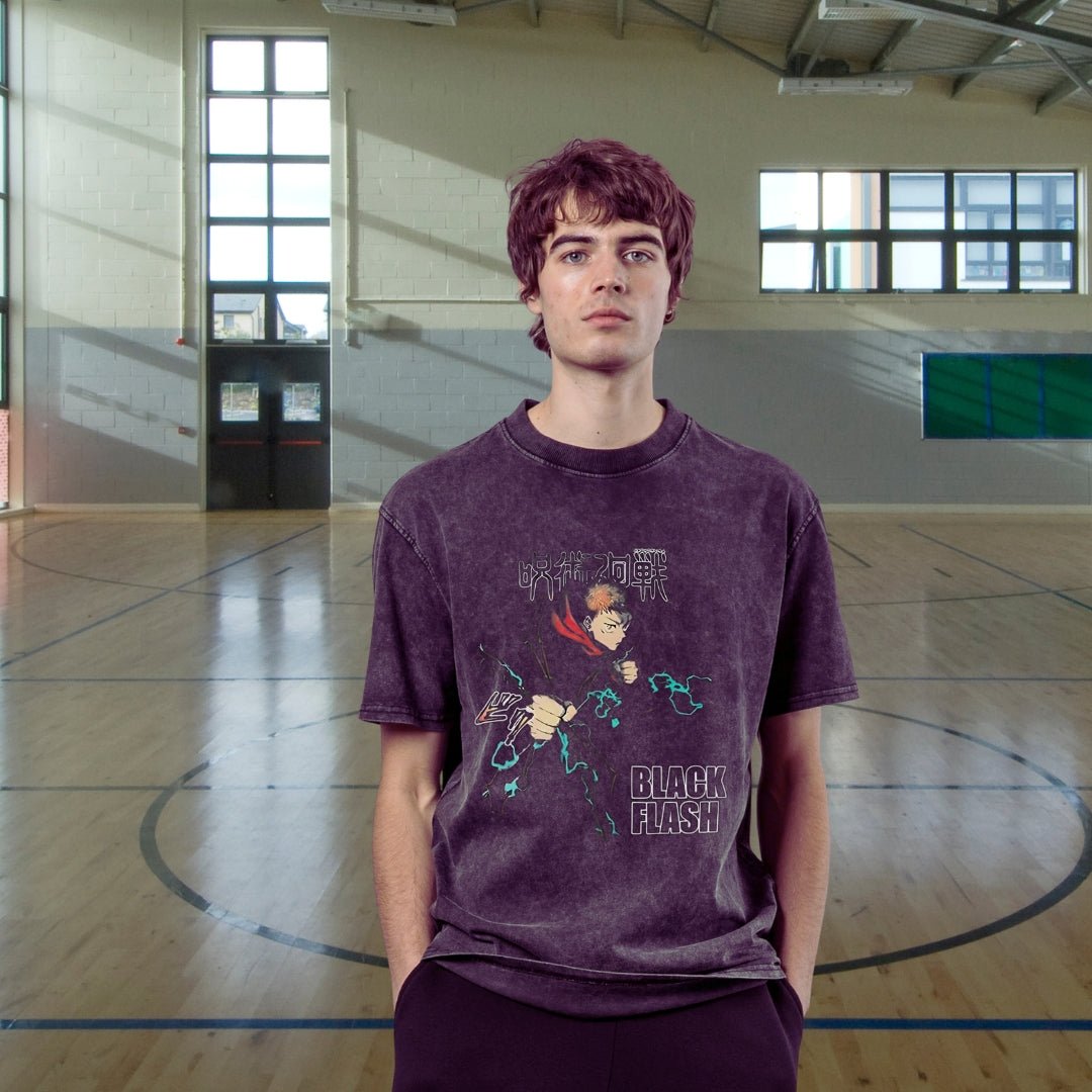 MAOKEI - Itadori Black Flash Vintage Shirt - T-Shirt - 3