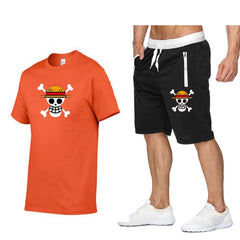 MAOKEI - One Piece Mugiwara Symbol Short Sleeves+Pants Clothes - T-Shirt - 13