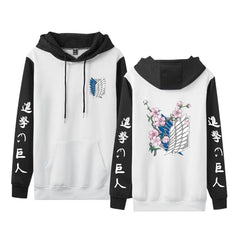 MAOKEI - Attack on Titan Sakura Style Emblem Bi-Color Hoodies - B0CKQWXVDL-4