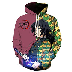 MAOKEI - Demon Slayer Giyu Tomioka 3D Pose Hoodie - B0BQJC8WVY