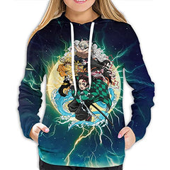 MAOKEI - Demon Slayer Tanjiro Team Lightning Hoodie - B0B7764HKL