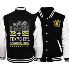 MAOKEI - Fire Force Brigard 8th Long Sleeve Jacket - 1005004635524725-Black-XS