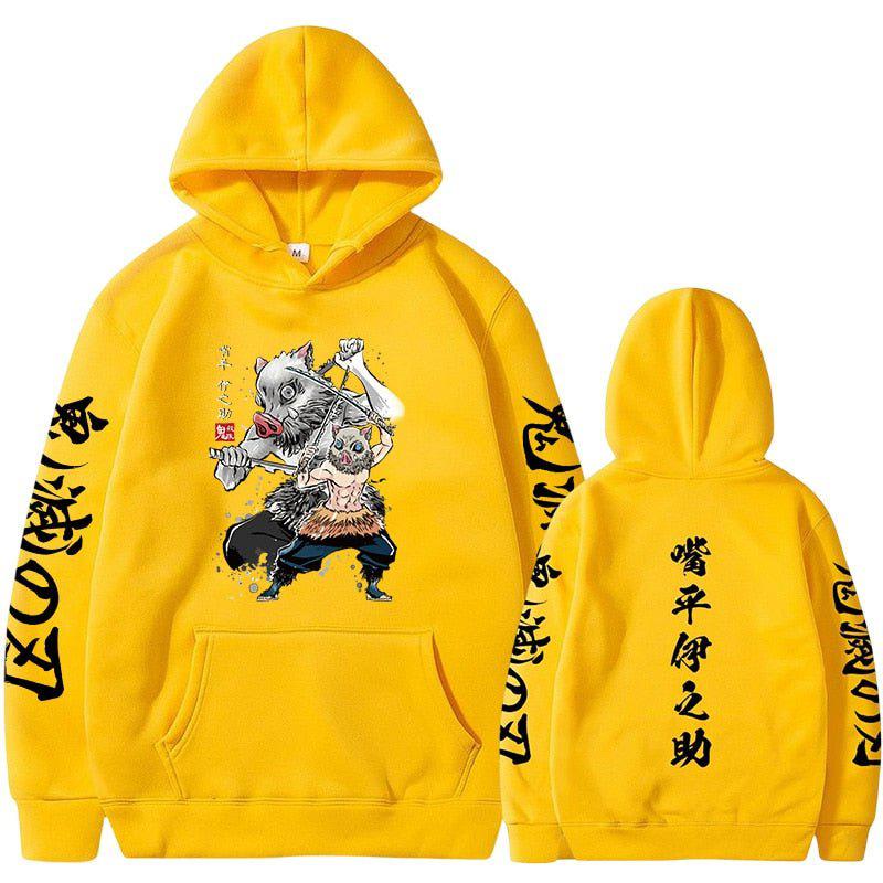 MAOKEI - Inosuke Demon Slayer New Style Hoodie - 1005005079216460-Black-S