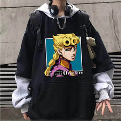 MAOKEI - JoJo Bizarre Jotaro Long Sleeve Hoodie - 1005003246724838-Black 1-XS