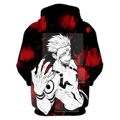 MAOKEI - Jujutsu Kaisen Ryomen Sukuna Wrath Blood Hoodie - B0BBFX6974