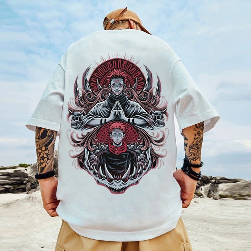 MAOKEI - Jujutsu Kaisen Sukuna X Itadori Domain T Shirt - 1005004749654716-WT-jujutsu530h-j533-XXS