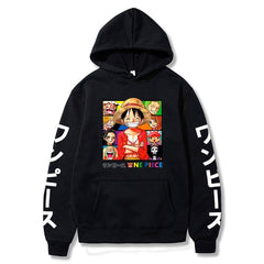 MAOKEI - Monkey D. Luffy Basic Smile Hoodie - 1005002536969125-Black-S