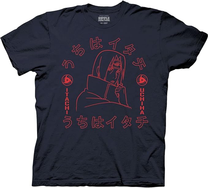 MAOKEI - Naruto Shippuden Itachi Uchiha Sharingan Kanji Shirt - B0B338V6CK-3