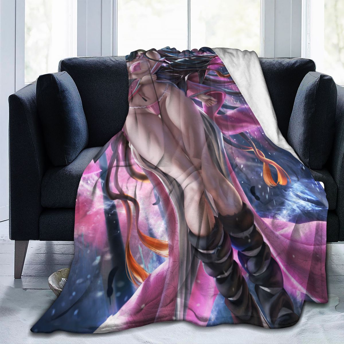 MAOKEI - Nezuko Blanket Flannel Super Soft & Warm - 1005003683906473-Poster Blanket-100x125cm