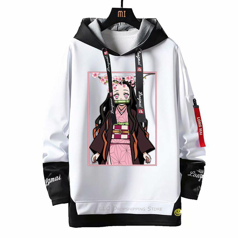 MAOKEI - Nezuko Demon Slayer Black White Hoodie Style 2 - 1005004939176267-black2-Asian Size M