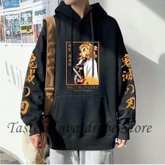 MAOKEI - Rengoku Calm Standard Style Hoodie - 1005003493619590-Black-XS