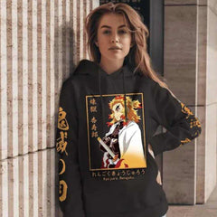 MAOKEI - Rengoku Calm Standard Style Hoodie - 1005003493619590-Black-XS
