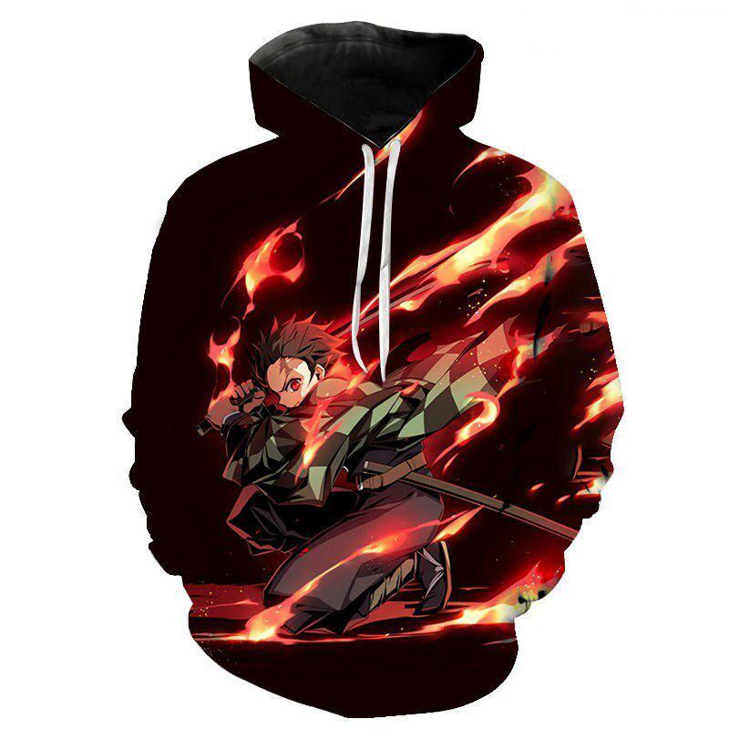 MAOKEI - Tanjiro Fire Style 3D Hoodie - 1005004896240512-1-XXS