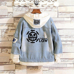 MAOKEI - Trafalgar Law Crew Vintage Denim Jacket - 1005005017400495-Style V-S