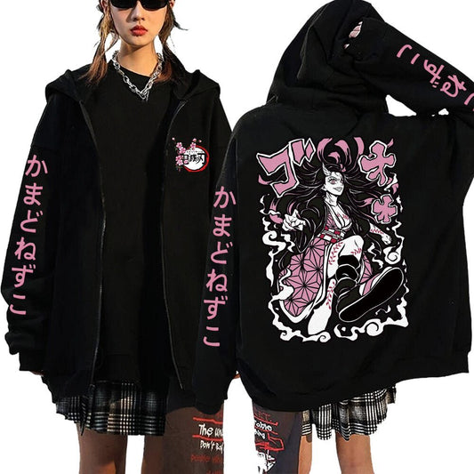 MAOKEI - Demon Slayer Nezuko Badass Demon Hoodie - 1005004720480393-black6-S