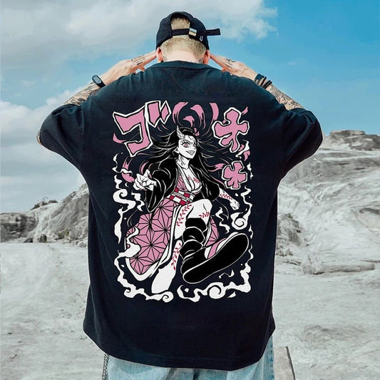 MAOKEI - Demon Slayer Nezuko Badass Demon Shirt - 1005004459101009-BK-xlpdd1838-XXS