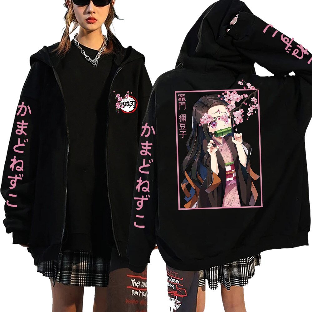 MAOKEI - Demon Slayer Nezuko Spring Style Hoodie - 1005004720480393-black3-S