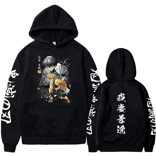 MAOKEI - Demon Slayer Zenitsu First Kata Hoodie - 1005005079266663-Black-S