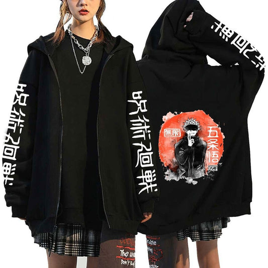 MAOKEI - Jujutsu Kaisen Gojo Long Sleeve Hoodie - 1005004587417382-Black5-XS