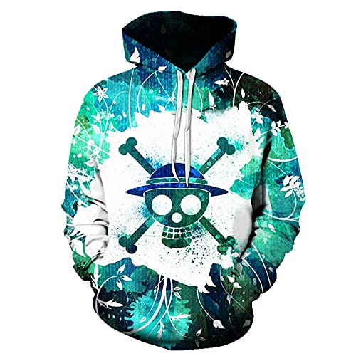 MAOKEI - One Piece Death Mugiwara Flag Mark Cozy Hoodie - B09CH8TKTG