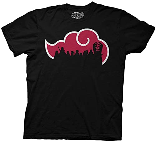 MAOKEI - Ripple Junction Naruto Shippuden Men's Short Sleeve T-Shirt Akatsuki Red Cloud Shinobi Group Anime Crew 2XL Black - B00U0I785M