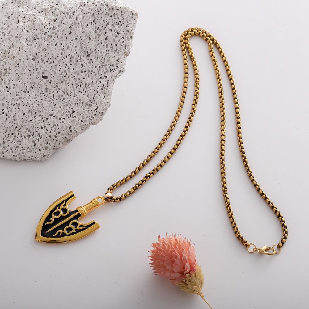 MAOKEI - Stand Giving Arrow Gold Necklace - 1005004776668539-A-4.5cm