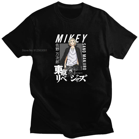 MAOKEI - Tokyo Revengers Mikey New Tshirt Cotton Casual - 1005004746541377-Black-XS